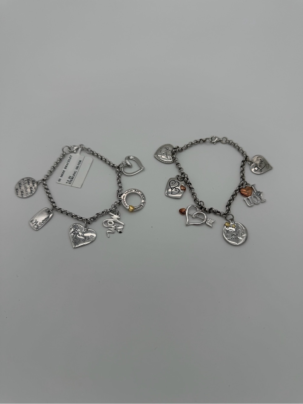 Heart Charm Bracelets - set of 2